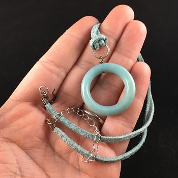 Blue Amazonite Ring Stone Jewelry Pendant Necklace #ZlI962AQh34