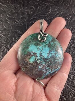 Blue and Green Natural Chrysocolla Stone Jewelry Pendant #9AcSonLaMrs