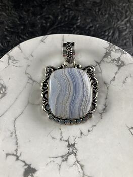 Blue Lace Agate Stone Crystal Jewelry Pendant #d7rxoUt3Dsg