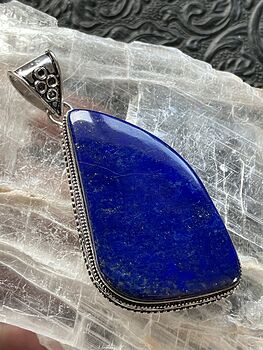 Blue Lapis Lazuli Gemstone Crystal Jewelry Pendant #bXvMukGbesI