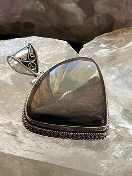 Copper Sheen Obsidian Crystal Stone Jewelry Pendant #GINTvmGYgAQ