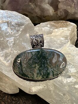 Druzy Moss Agate Stone Jewelry Crystal Pendant #BcHX4eRvPX8