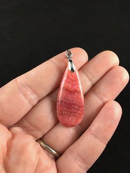 Dyed Pink Calcite Stone Pendant Jewelry #1I6o92QL33A