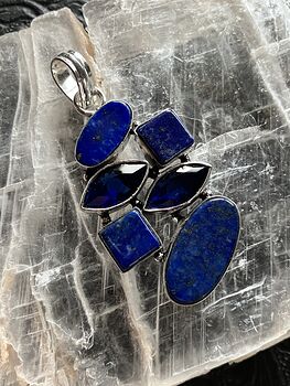 Four Blue Lapis Lazuli Gems Crystal Stone Jewelry Pendant #8nsmVaazFwg