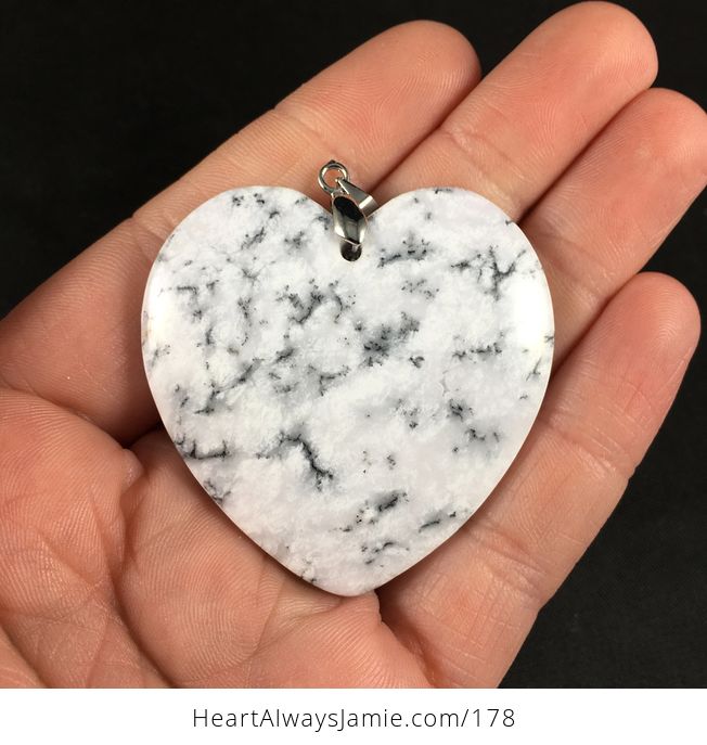 Gorgeous Heart Shaped African Dendrite Moss Opal Stone Pendant - #Ak5XZ7esiOY-1