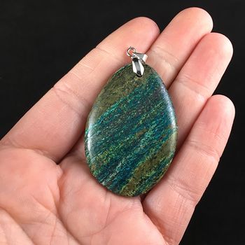Green and Blue Serpentine Stone Jewelry Pendant #iEWnSoq9yGA