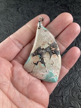 Green Turquoise Stone Jewelry Pendant #KY15PtWFISc