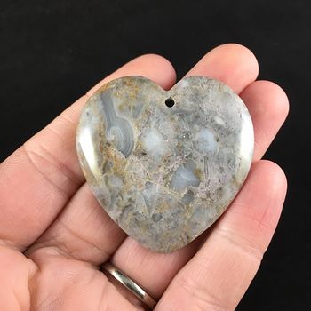 Heart Shaped Gobi Agate Stone Jewelry Pendant #jFY9myiIRBY