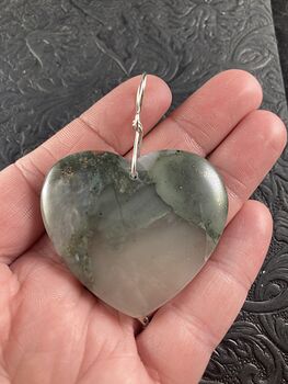 Heart Shaped Gray African Blood Stone Jewelry Pendant Crystal Ornament #0lu0paDPgdY