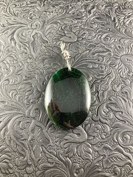 Oval Shaped Dark Green Tigers Eye Stone Jewelry Pendant #wZy2Uf113Io