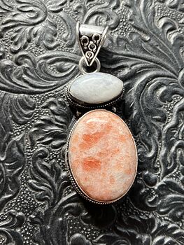 Rainbow Moonstone and Sunstone Gemstone Crystal Jewelry Pendant #1CTnZEhYe14