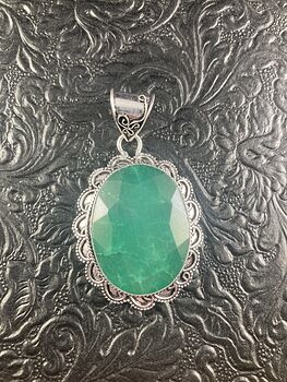 Raw Skota Emerald Crystal Stone Jewelry Pendant #MVDFT7tLDq0