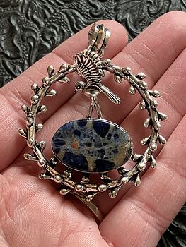 Sunset Sodalite Owl or Bird Crystal Stone Jewelry Pendant #AGWonniIgEs