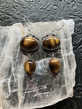 Tigers Eye Gemstone Crystal Jewelry Earrings #ncqLJVhvBEM