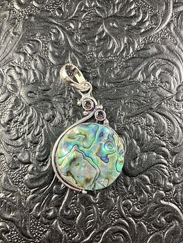 Abalone Shell and Amethyst Crystal Stone Jewelry Pendant #QpaovJISJmU