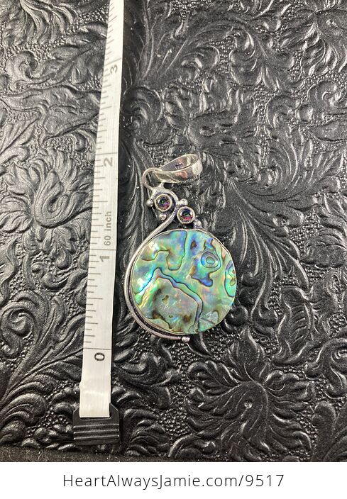 Abalone Shell and Amethyst Crystal Stone Jewelry Pendant - #QpaovJISJmU-2