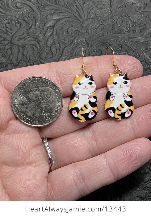 Adorable Calico Kitten Cat Earrings - #URqh0gKxh3I-4