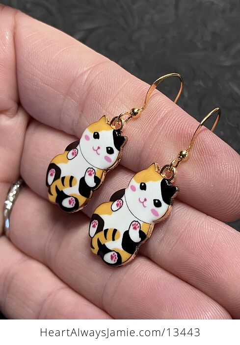 Adorable Calico Kitten Cat Earrings - #URqh0gKxh3I-3