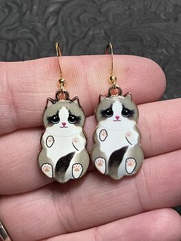 Adorable Gray Kitten Cat Earrings #pghQIOnsRyE