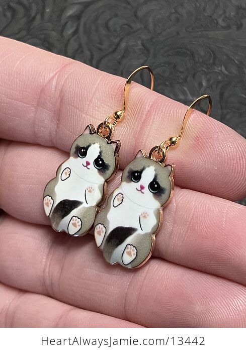 Adorable Gray Kitten Cat Earrings - #pghQIOnsRyE-3