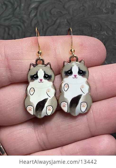 Adorable Gray Kitten Cat Earrings - #pghQIOnsRyE-1