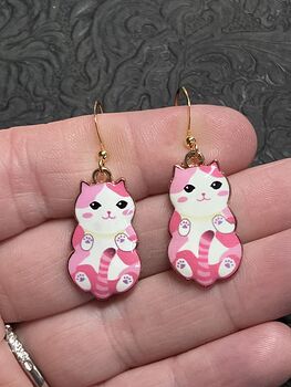 Adorable Pink Kitten Cat Earrings #uevBluDijWI