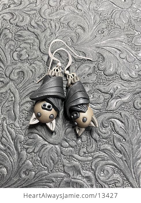 Adorable Polymer Clay Vampire Bat Earrings - #mu2jtaHHZWY-6