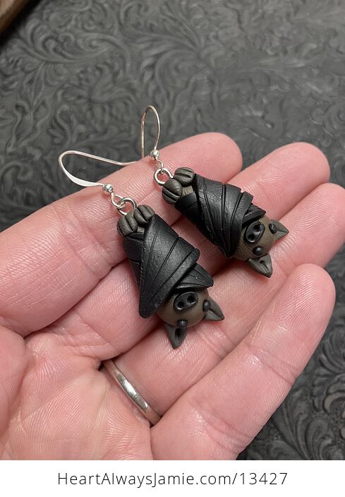 Adorable Polymer Clay Vampire Bat Earrings - #mu2jtaHHZWY-3