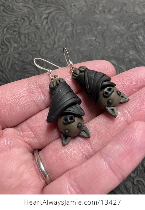 Adorable Polymer Clay Vampire Bat Earrings - #mu2jtaHHZWY-2