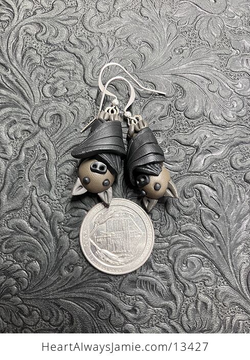 Adorable Polymer Clay Vampire Bat Earrings - #mu2jtaHHZWY-5