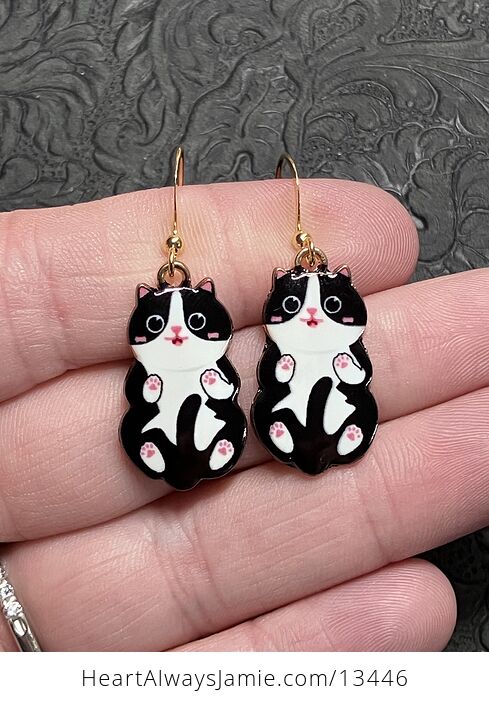 Adorable Tuxedo Kitten Cat Earrings - #Xcub7Z2dd2U-1