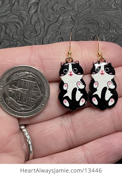 Adorable Tuxedo Kitten Cat Earrings - #Xcub7Z2dd2U-4