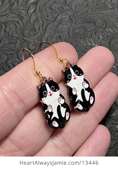 Adorable Tuxedo Kitten Cat Earrings - #Xcub7Z2dd2U-2