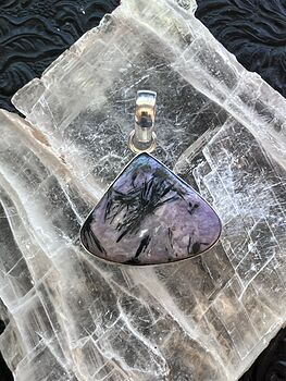 Aegirine in Charoite Crystal Stone Jewelry Pendant #nto5zOqeHNw