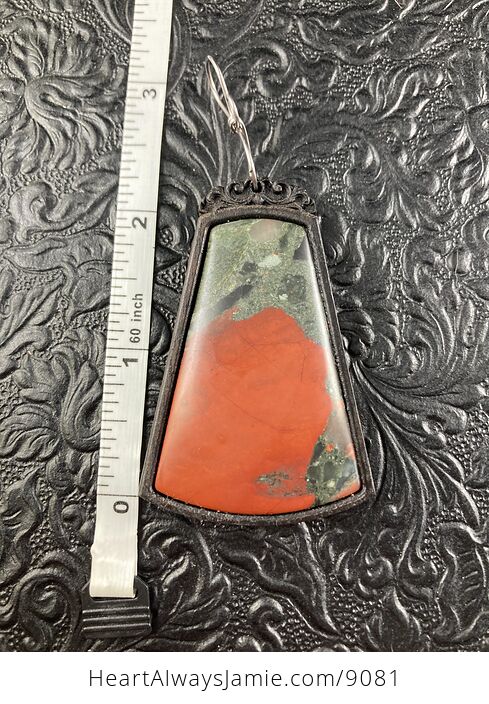 African Bloodstone Cherry Orchard Jasper Wood and Crystal Stone Jewelry Pendant Ornament - #fnonyFoplbo-6