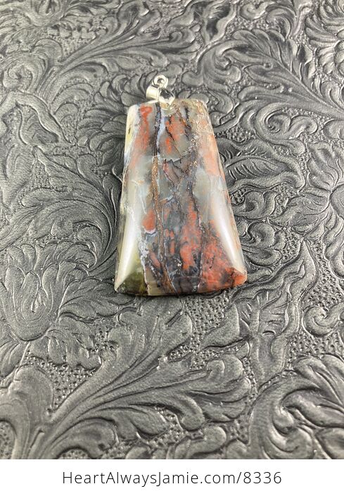 African Red and Green Opal Stone Jewelry Pendant - #4nzOw4rTzYU-3