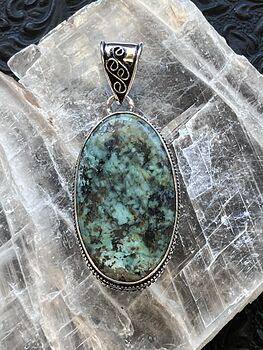 African Turquoise Stone Crystal Pendant Jewelry #HqEL1arhmM4
