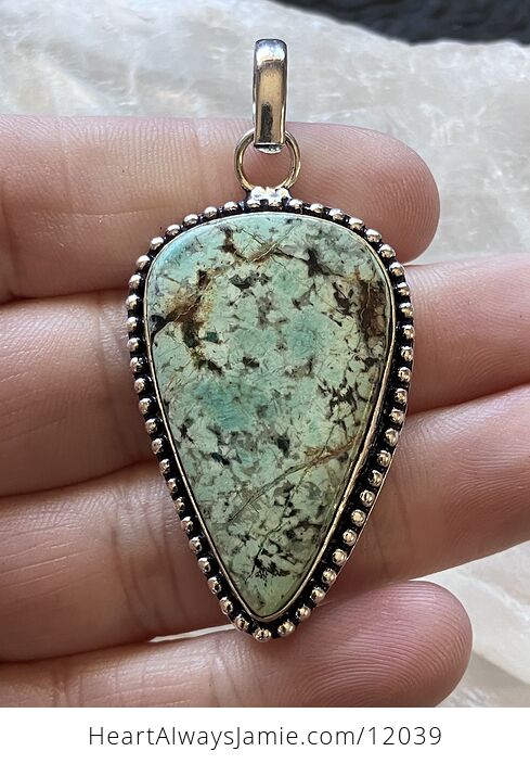 African Turquoise Stone Crystal Pendant Jewelry - #QDJjw0Cgz1s-1