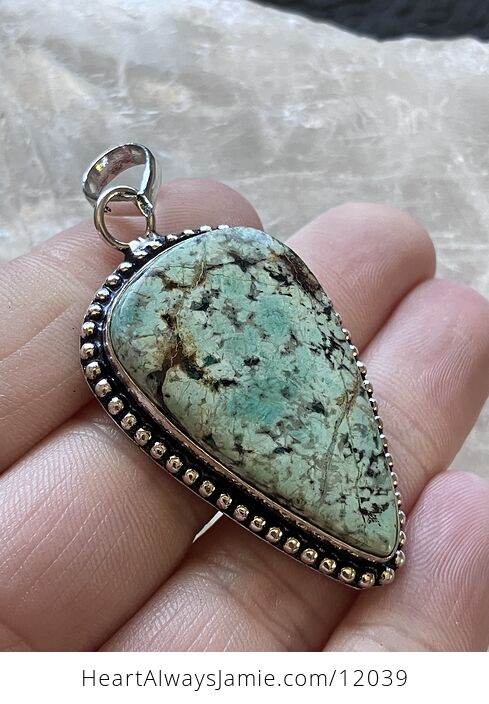 African Turquoise Stone Crystal Pendant Jewelry - #QDJjw0Cgz1s-2