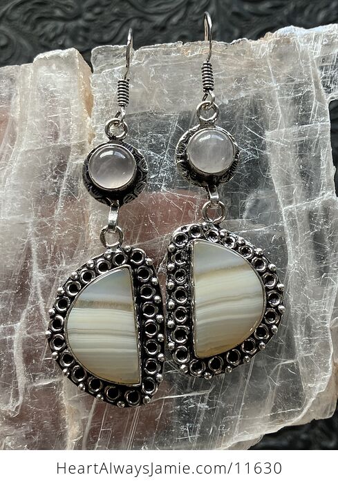 Agate and Rose Quartz Crystal Stone Jewelry Earrings - #krwTCxCMqNw-2