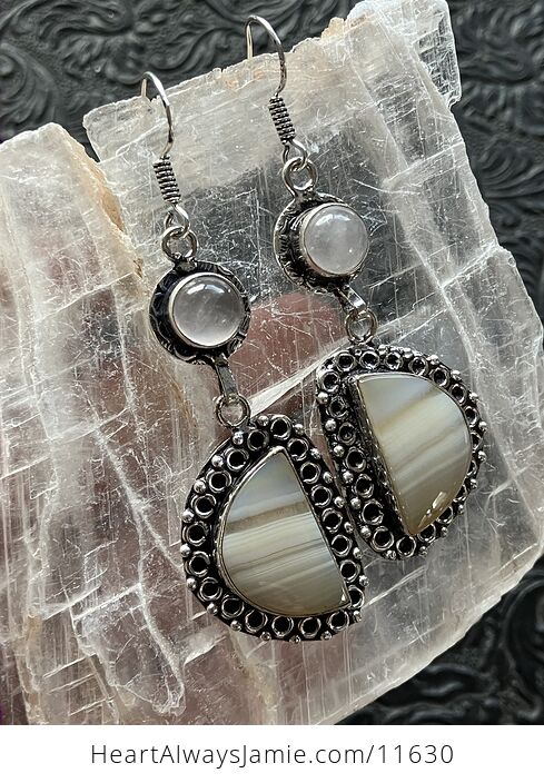Agate and Rose Quartz Crystal Stone Jewelry Earrings - #krwTCxCMqNw-3