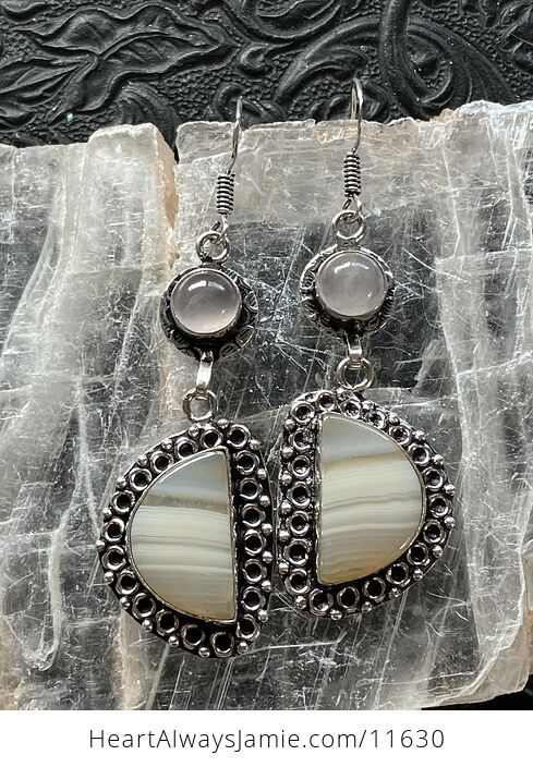Agate and Rose Quartz Crystal Stone Jewelry Earrings - #krwTCxCMqNw-1