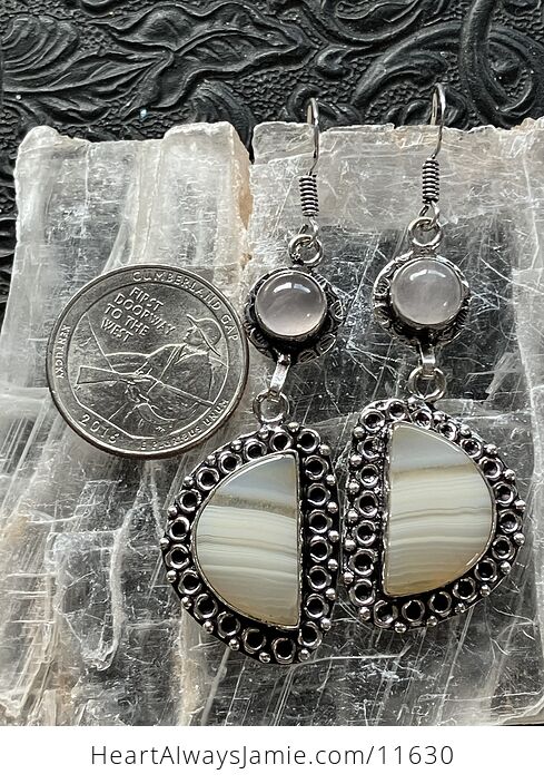 Agate and Rose Quartz Crystal Stone Jewelry Earrings - #krwTCxCMqNw-4
