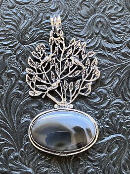 Agate Crystal Stone Bird Tree Nature Jewelry Pendant #5WchvEl7cAM