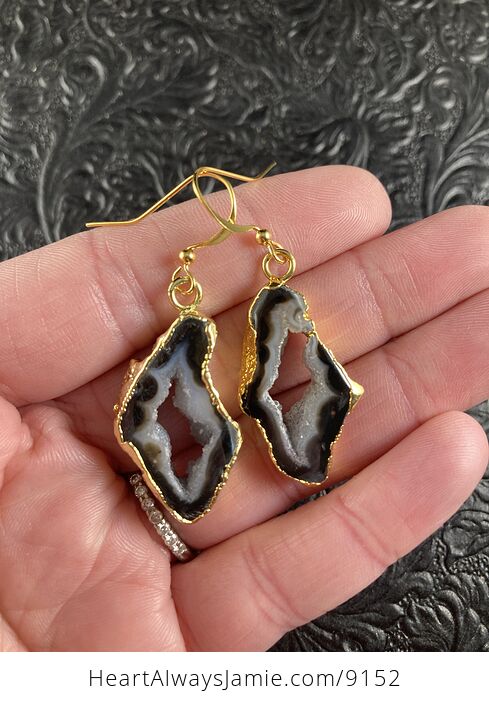 Agate Geode Druzy Slice Stone Jewelry Earrings - #fdd0PWZ6uzs-1