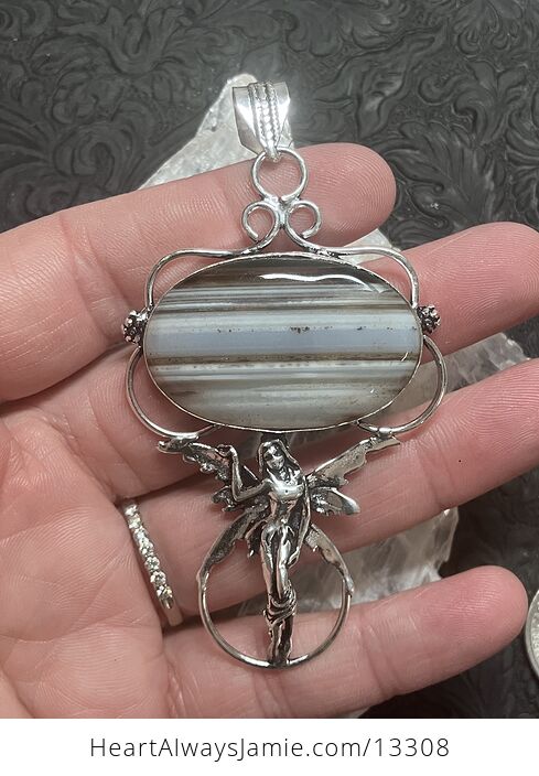 Agate with Druze Stone Fairy Crystal Jewelry Pendant - #qCq3cxINPeE-1