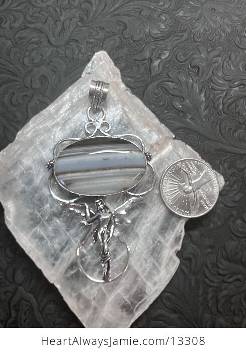 Agate with Druze Stone Fairy Crystal Jewelry Pendant - #qCq3cxINPeE-3