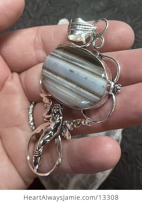 Agate with Druze Stone Fairy Crystal Jewelry Pendant - #qCq3cxINPeE-5