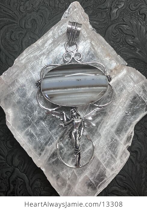 Agate with Druze Stone Fairy Crystal Jewelry Pendant - #qCq3cxINPeE-2