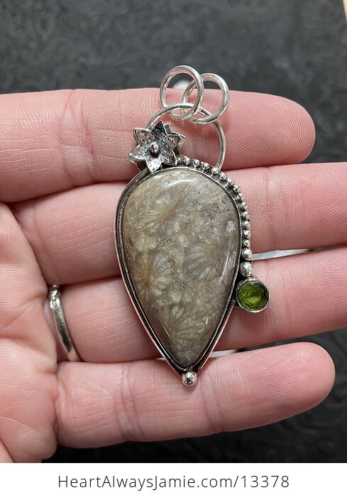 Agatized Fossil Coral Floral Pendant Crystal Stone Jewelry - #1KZVxLy8ZGA-2